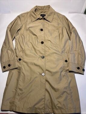 Lands End Women's Beltless MAC Style Trench Coat - Medium 10-12